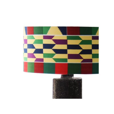 Cylindrical Black Handmade Ceramic Table Lamp by Emilio Rey, France, 1950-UZ-862867