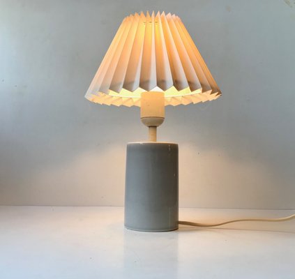 Cylindrical Gray Celadon Table Lamp by Aksel Larsen for Axella, 1970s-LCR-899146