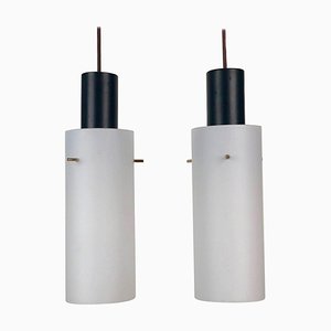 Cylindrical Hanging Pendant Lamps from West, Austria, 1970s, Set of 2-BAF-763426