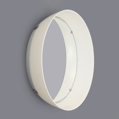 Cylindrical Mirror with White Plastic Frame, 1970s-EZ-1702812