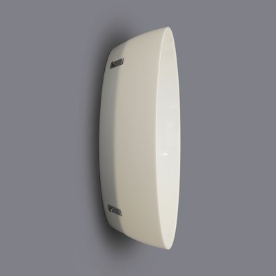 Cylindrical Mirror with White Plastic Frame, 1970s-EZ-1702812