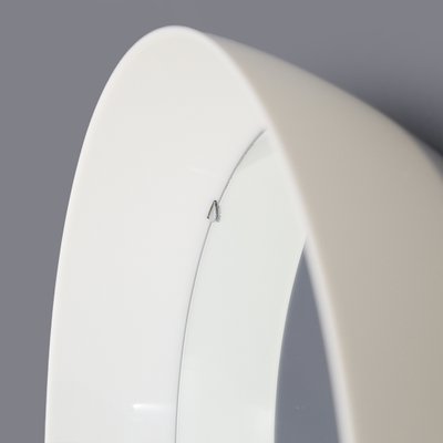 Cylindrical Mirror with White Plastic Frame, 1970s-EZ-1702812