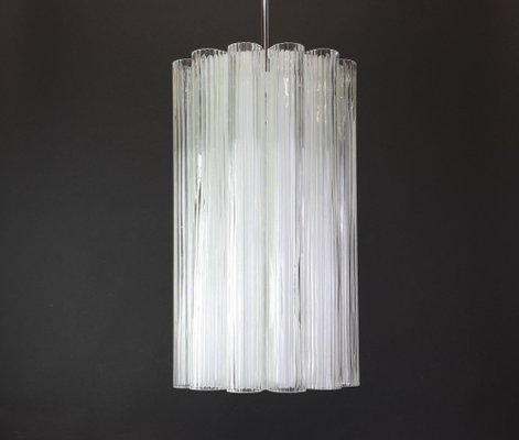 Cylindrical Pendant Fixture in Crystal Glass from Doria, Germany, 1960s-UGR-1085975