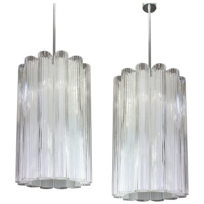 Cylindrical Pendant Fixture with Crystal Glass from Doria, Germany, 1960s-UGR-1085722