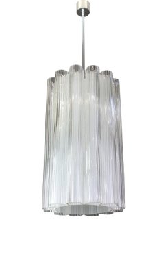 Cylindrical Pendant Fixture with Crystal Glass from Doria, Germany, 1960s-UGR-1085722