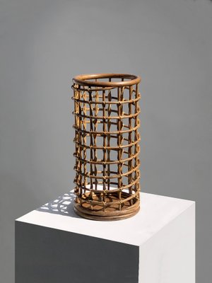 Cylindrical Rattan Baskets in the style of Audoux-Minet, France, 1950s-NLF-2041043