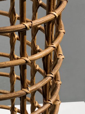 Cylindrical Rattan Baskets in the style of Audoux-Minet, France, 1950s-NLF-2041043