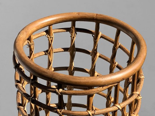 Cylindrical Rattan Baskets in the style of Audoux-Minet, France, 1950s-NLF-2041043