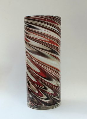 Cylindrical Swirl Murano Glass Vase, 1970s-XUQ-2021820