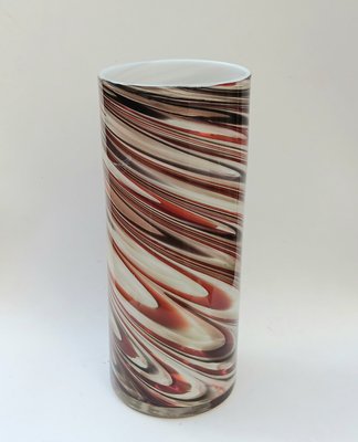 Cylindrical Swirl Murano Glass Vase, 1970s-XUQ-2021820