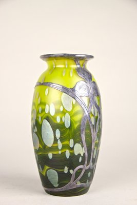 Cytisus Yellow with Silver Overlay Glass Vase from Loetz Witwe, 1902-TQA-1322126