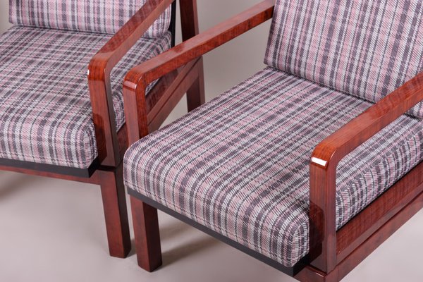 Czech Art Deco Adjustable Armchairs in Rosewood, 1930s, Set of 3-WHY-1062751