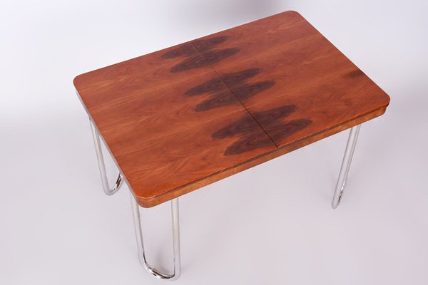 Czech Bauhaus Art Deco Folding Dining Table in Walnut attributed to J. Halabala for UP Závody, 1930s-WHY-1806828