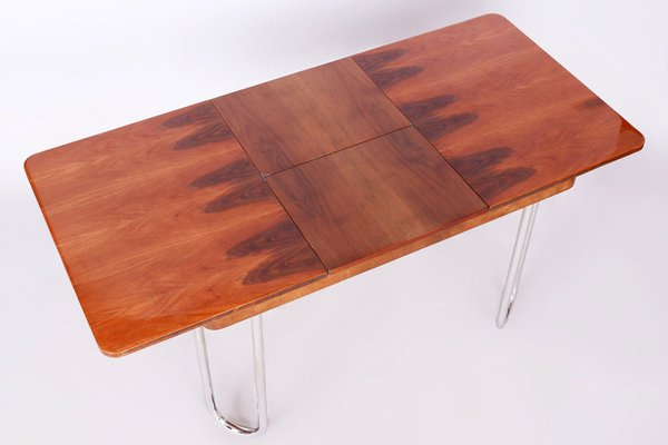 Czech Bauhaus Art Deco Folding Dining Table in Walnut attributed to J. Halabala for UP Závody, 1930s-WHY-1806828