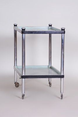 Czech Bauhaus Beech & Chrome-Plated Steel Trolley attributed to Vichr a Spol, Czech, 1930s-WHY-1768389