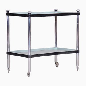 Czech Bauhaus Beech & Chrome-Plated Steel Trolley attributed to Vichr a Spol, Czech, 1930s-WHY-1768389