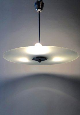 Czech Bauhaus Glass Plate Pendant Lamp, 1930s-BAF-763411