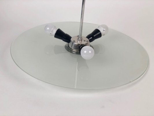 Czech Bauhaus Glass Plate Pendant Lamp, 1930s-BAF-763411