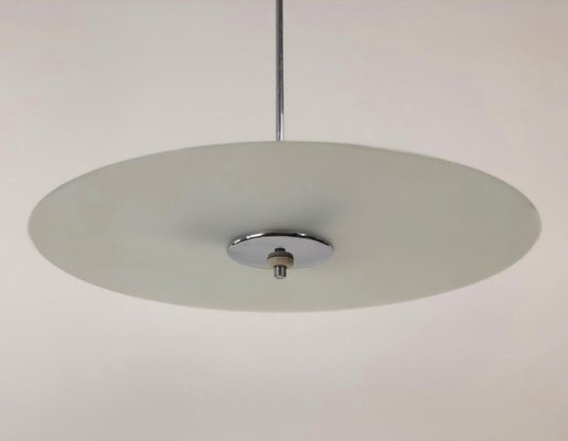 Czech Bauhaus Glass Plate Pendant Lamp, 1930s-BAF-763411