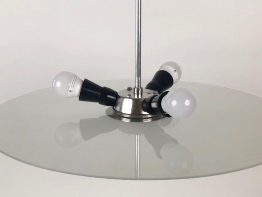 Czech Bauhaus Glass Plate Pendant Lamp, 1930s-BAF-763411