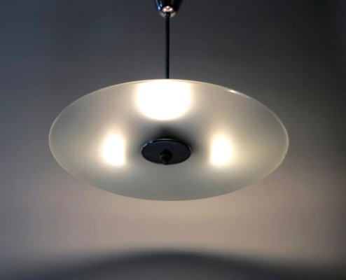 Czech Bauhaus Glass Plate Pendant Lamp, 1930s-BAF-763411