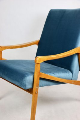 Czech Model Armchair in Ocean Blue attributed to Jiri Jiroutek, 1970s-UJQ-2036235