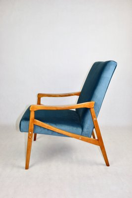 Czech Model Armchair in Ocean Blue attributed to Jiri Jiroutek, 1970s-UJQ-2036235