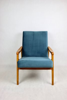 Czech Model Armchair in Ocean Blue attributed to Jiri Jiroutek, 1970s-UJQ-2036235