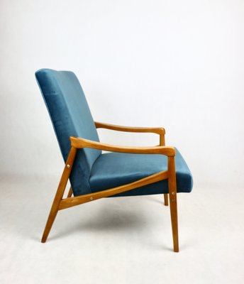 Czech Model Armchair in Ocean Blue attributed to Jiri Jiroutek, 1970s-UJQ-2036235