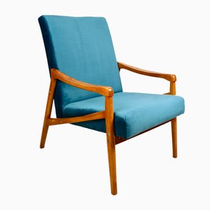 Czech Model Armchair in Ocean Blue attributed to Jiri Jiroutek, 1970s-UJQ-2036235