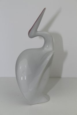 Czech Porcelain Heron from Royal Dux, 1960s-ZWH-796630