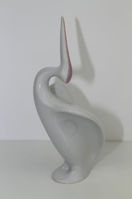 Czech Porcelain Heron from Royal Dux, 1960s-ZWH-796630