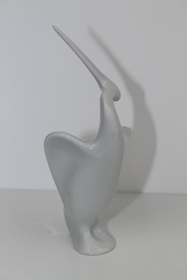 Czech Porcelain Heron from Royal Dux, 1960s-ZWH-796630