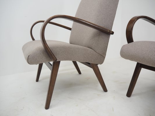 Czech Ton/Thonet Beech Armchairs, 1960s, Set of 2-TZ-1079003