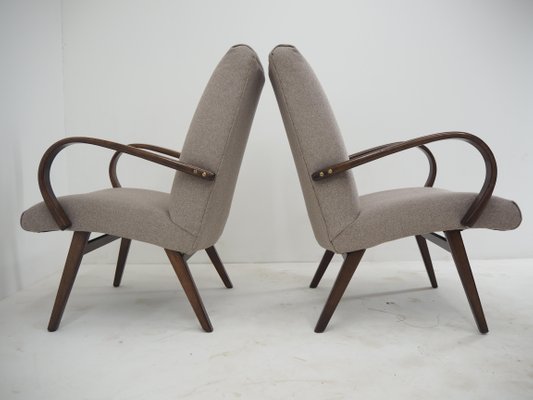 Czech Ton/Thonet Beech Armchairs, 1960s, Set of 2-TZ-1079003