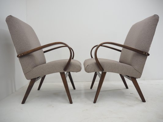 Czech Ton/Thonet Beech Armchairs, 1960s, Set of 2-TZ-1079003