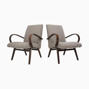 Czech Ton/Thonet Beech Armchairs, 1960s, Set of 2-TZ-1079003