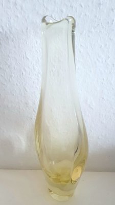 Czech Yellow Glass Vase by Miroslav Klinger for ZBS Sklo Union, 1960s-QDP-840501