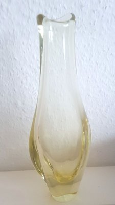 Czech Yellow Glass Vase by Miroslav Klinger for ZBS Sklo Union, 1960s-QDP-840501