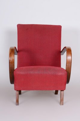 Czechia Red Lounge Chair in Art Deco Style, 1930s-WHY-1281308