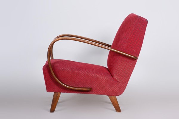 Czechia Red Lounge Chair in Art Deco Style, 1930s-WHY-1281308