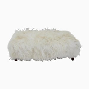 Czechoslovakian Art Deco Sheepskin Ottoman, 1930s-TZ-955575