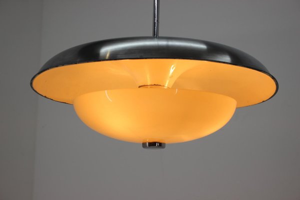 Czechoslovakian Bauhaus Pendant in Aluminium and Glass, 1930s-TZ-1259863