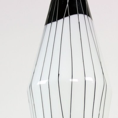 Czechoslovakian Brussels Era Black & White Ceiling Lamp, 1960s-UL-903667