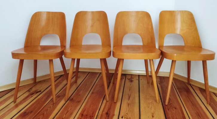 Czechoslovakian Chairs by O. Haerdtl for Ton, 1960s, Set of 4-DHD-1256124