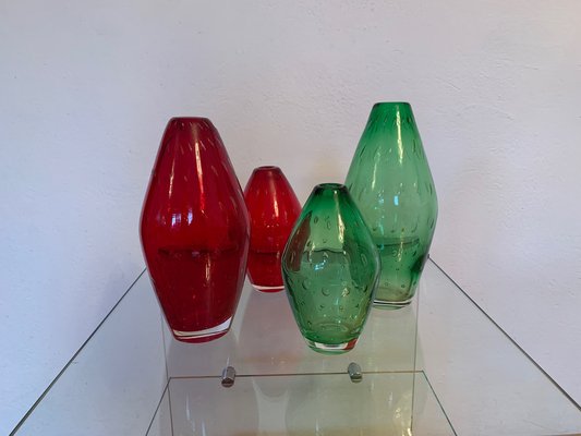 Czechoslovakian Glass Vases by Milan Metelak for Harrachov Glassworks, 1960s, Set of 4-RTR-1763420