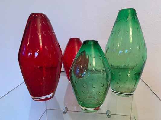 Czechoslovakian Glass Vases by Milan Metelak for Harrachov Glassworks, 1960s, Set of 4-RTR-1763420