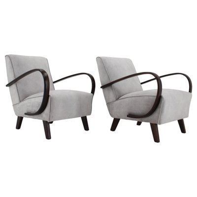 Czechoslovakian Lounge Chairs by Jindrich Halabala, 1950s, Set of 2-TZ-1259853