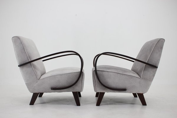 Czechoslovakian Lounge Chairs by Jindrich Halabala, 1950s, Set of 2-TZ-1259853