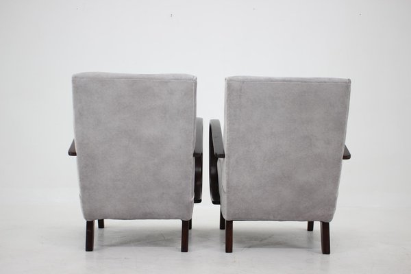 Czechoslovakian Lounge Chairs by Jindrich Halabala, 1950s, Set of 2-TZ-1259853